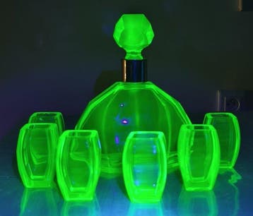 Introuvable - Drankservies - Art déco - Uraniumhoudend glas