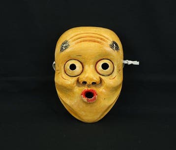 Noh masker - Hout - Hyottoko masker (Zonder minimumprijs)