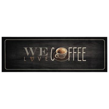 vidaXL Keukenmat wasbaar koffietekst 60x180 cm fluweel, Verzenden, Nieuw