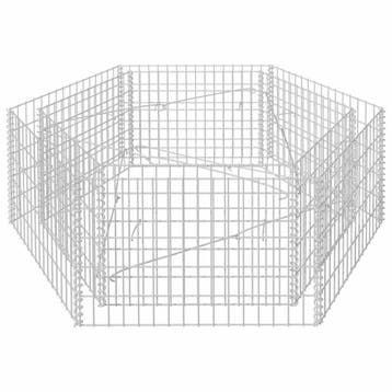 Zeshoekige Gabion plantenbak | Retour deal | Knaller!, Tuin en Terras, 100 cm of meer, Verzenden, Zo goed als nieuw, Metaal