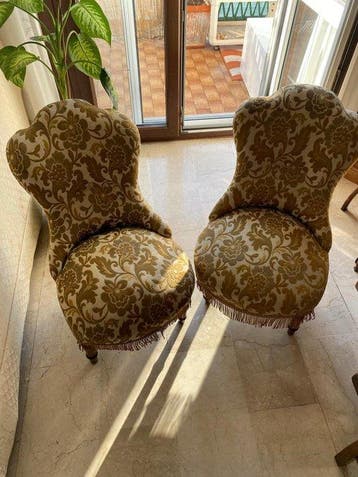 Fauteuil (2) - Hout, Textiel