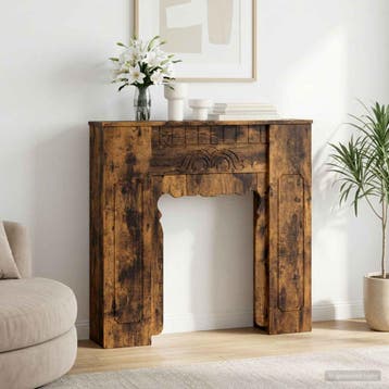 vidaXL Haardombouw Gerookt eiken 93 x 20 x 89 cm Bewerkt, Verzenden, Nieuw