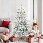 vidaXL Kunstmatige Hinged Kerstboom Wit 150 cm PVC en Staal, Verzenden