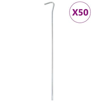 vidaXL Tentharingen 50 st Ø7 mm 30 cm gegalvaniseerd staal, Verzenden