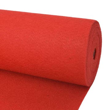 vidaXL Tapijt Effen Rood 1,2 x 12 m Polyester, Tuin en Terras, Deurmatten, Verzenden, Nieuw