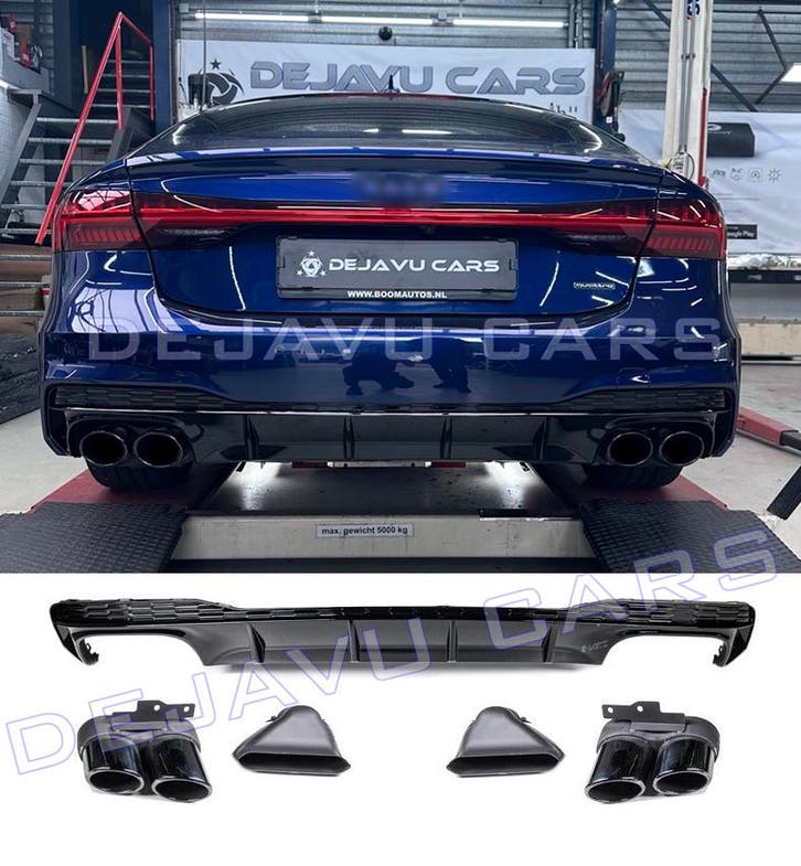 S7 Look Diffuser + Uitlaat sierstukken voor Audi A7 C8 S lin, Auto diversen, Tuning en Styling, Ophalen of Verzenden
