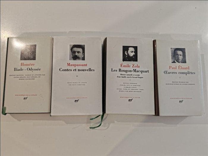 Zola, Maupassant, Eluard, Homère - Lot de 4 livres, Antiquités & Art, Antiquités | Livres & Manuscrits
