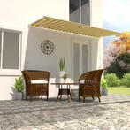 vidaXL Luifel uittrekbaar 400x150 cm geel en wit, Verzenden, Nieuw