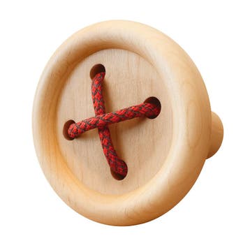 Grappige houten knoop-/wandhaak (met veters, rood) - WD1776, Doe-het-zelf en Bouw, Verzenden, Nieuw