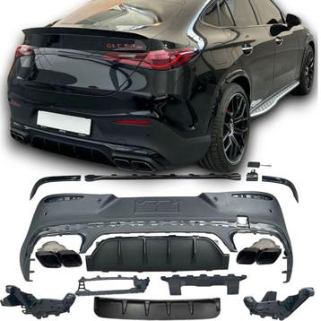 Diffuser + uitlaatsierstukken 2X2 (ZWART) voor Mercedes C254, Autos : Divers, Accessoires de voiture, Verzenden