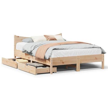 vidaXL Bedframe met lades massief grenenhout 120x190 cm, Verzenden, Nieuw
