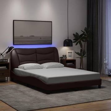 vidaXL Bedframe met LED zonder matras Hvar 120x200 cm stof, Verzenden, Nieuw