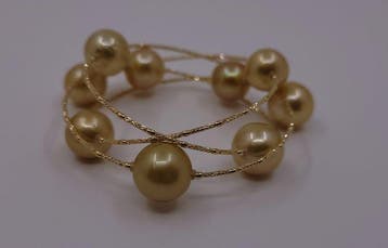 Bracelet - 18 carats Or jaune, Perles des Mers du Sud