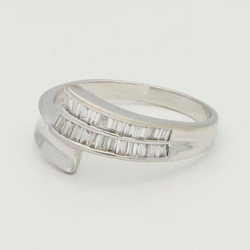 Bague - 14 carats Or blanc Diamant (Naturelle)