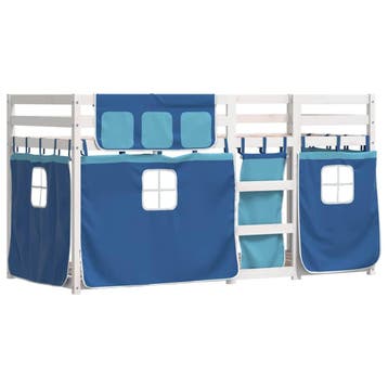 vidaXL Stapelbed met gordijnen 80x200 cm massief grenenhout, Verzenden