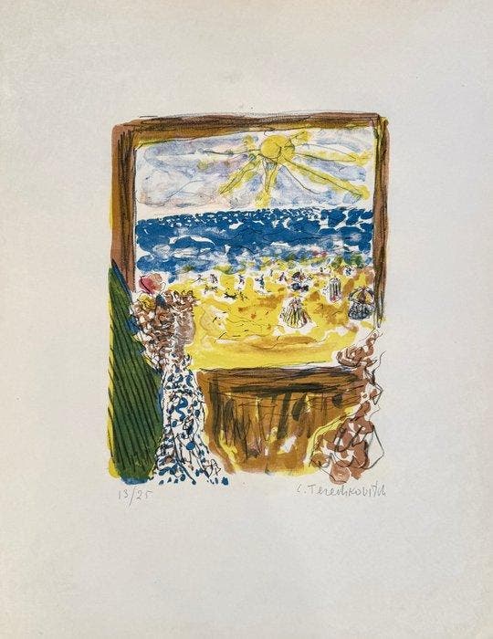 Constantin Terechkovitch (1902-1978) - Le bord de mer, Antiquités & Art, Antiquités | Autres Antiquités