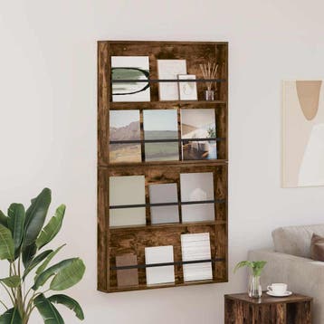 vidaXL Tijdschriftenrek met plank 2 st Gerookt eiken 80 x 12, Verzenden