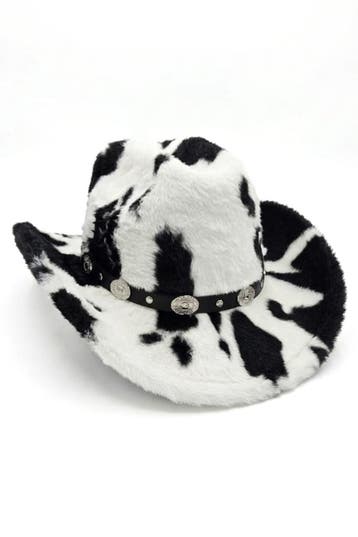 Cowboyhoed Koe Bont Zwart Zwarte Nepbont Cowboy Western Hoed, Ophalen of Verzenden, Nieuw