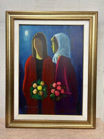 Eliano Fantuzzi (1909-1987) - Due donne con fiori