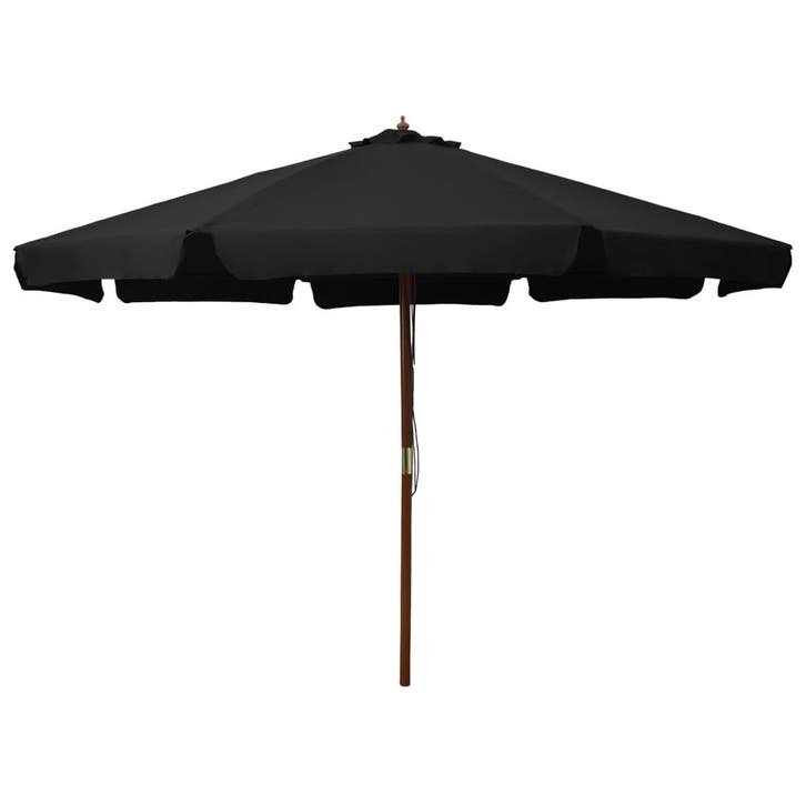 vidaXL Parasol met houten paal 330 cm zwart, Jardin & Terrasse, Parasols, Envoi