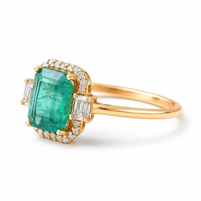 Zonder minimumprijs - Ring - 14 karaat Geel goud - 1.61ct., Handtassen en Accessoires, Ringen