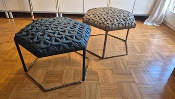 B&B Italia - Atelier Oï - Pouf (2) - HIVE H61P - Acier, Cuir