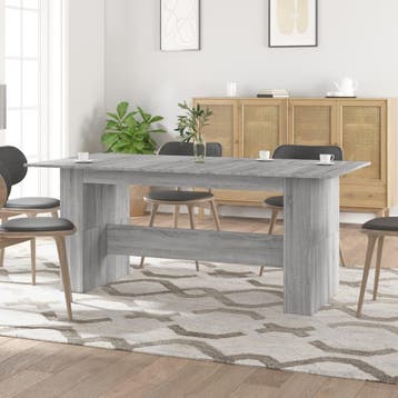 vidaXL Eettafel 180x90x76 cm bewerkt hout grijs sonoma, Huis en Inrichting, Verzenden, Nieuw