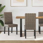 vidaXL Eetkamerstoel 2 pcs Kubu Rattan en Massief, Huis en Inrichting, Stoelen, Verzenden, Nieuw