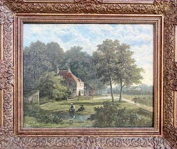 Hendrik Barend Koekkoek (1849-1909) - Angler By A Stream