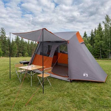 vidaXL Tunneltent Grijs en Oranje 475 x 220 x 192 cm, Verzenden, Nieuw