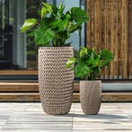 Set van 2 plantenpotten - Ø 26 x 35 cm / Ø 32 x 65 cm, Verzenden