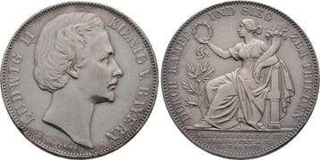 Vereinstaler, daalder 1871 Bayern Ludwig Ii 1864-1886, Verzenden, België