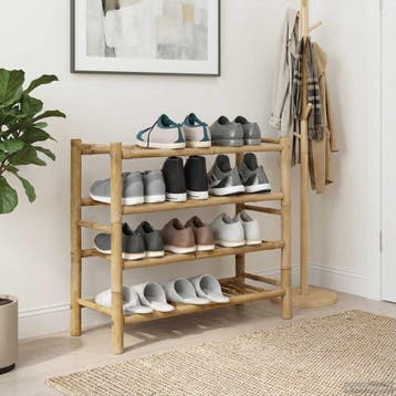 vidaXL Schoenrek 68 x 28 x 63 cm Bamboe Naturel, Verzenden, Nieuw