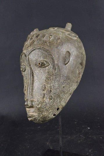 Afrikaanse bronzen hoofd - Baule - Ivoorkust