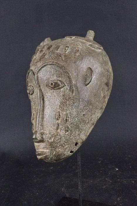 Afrikaanse bronzen hoofd - Baule - Ivoorkust, Antiek en Kunst, Kunst | Niet-Westerse kunst