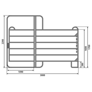 Roundpen paddock paneel met poort - robust 50kg