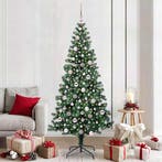 vidaXL Kunststof Voorverlichte Kerstboom Groen 210 cm PVC en, Diversen, Kerst, Verzenden, Nieuw