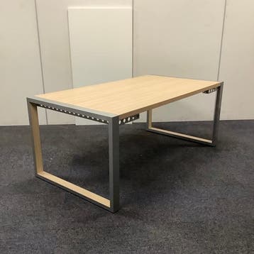vergadertafel 180x94 cm, MDF blad licht beuken - grijs, Bureau