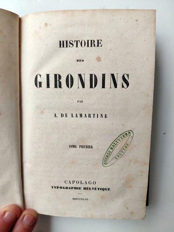 Alphonse de Lamartine - Histoire des Girondins - 1847, Antiquités & Art, Antiquités | Livres & Manuscrits