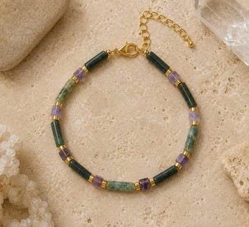 Bracelet exclusif en Mus Agata et Améthyste du Brésil
