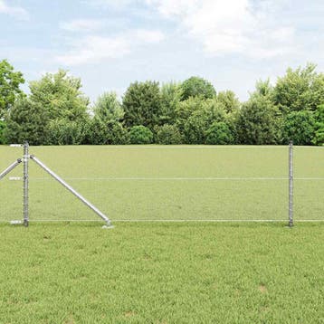 vidaXL zeshoekig gaasgek met palen 25 x 0,6 m Gegalvaniseerd, Verzenden