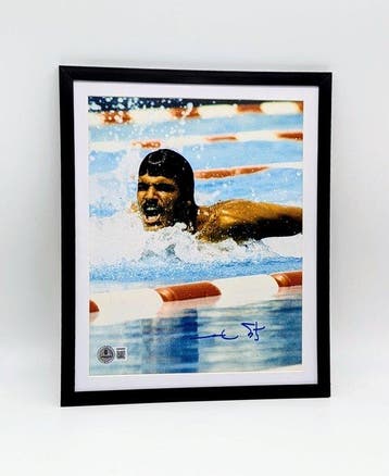 Mark Spitz - Gesigneerde foto - Beckett-verifieerde, Nieuw