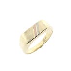 Tricolor gouden heren zegelring., Gebruikt, Overige kleuren, 19 tot 20, Heer