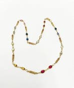 Collier - 18 carats Or jaune - Gemmes de couleurs, Bijoux, Sacs & Beauté, Colliers