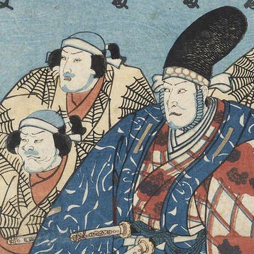 Original Woodblock Print - scene from the kabuki play The, Antiek en Kunst