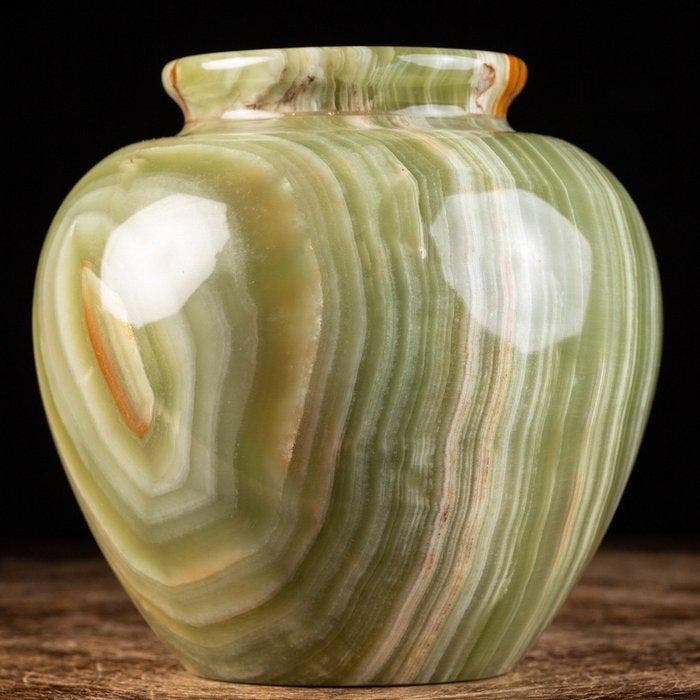 Vaas - First Choice Mexicaans Groene Onyx - Elegante vaas -, Antiquités & Art, Curiosités & Brocante