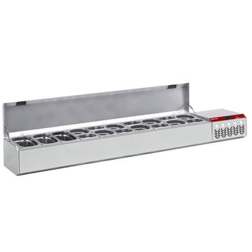 Gekoelde structuur GN 10x1/4, 1x1/9,, met deksel, Verzenden, Nieuw in verpakking, Koelen en Vriezen