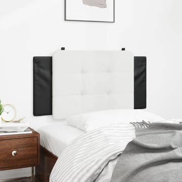 vidaXL Hoofdbordkussen Zadar Zwart-wit 100 cm Kunstleer, Verzenden, Nieuw