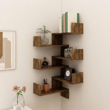 vidaXL Hoekwandschappen 2 st 40x40x50 cm bewerkt hout sonoma, Verzenden