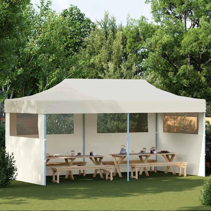 vidaXL Partytent pop-up inklapbaar 3x6 m crème, Jardin & Terrasse, Tonnelles, Envoi